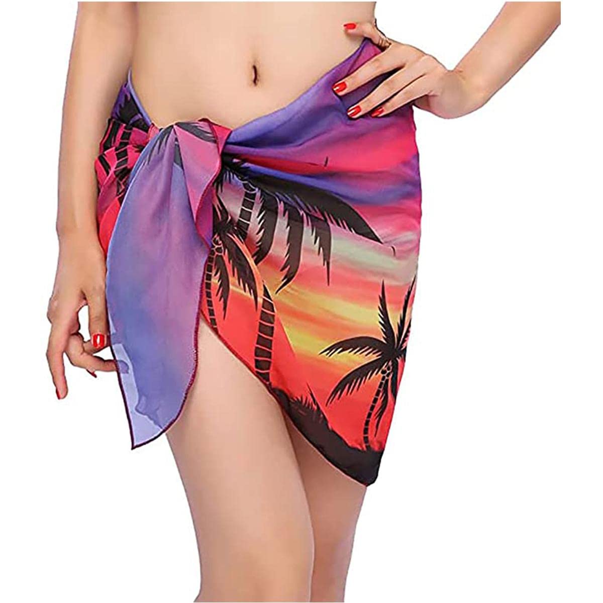 TBSCWYFPareo de Playa de Mujeres Cubiertas Sarong Falda de Gasa de Bañador Traje de Baño para Mujer Vestido Envolvente Traje de Baño Chal de Gasa Pareo de Playa Falda de Pareo Tropical