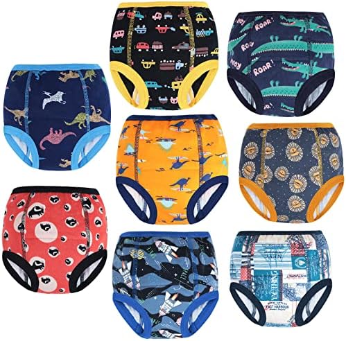 MOEMOE BABY Potty Training Pants Toilet Training Pants Reusable Training Pants for Toddler Absorbent Training Underwear Cotton for Boys,6 Packs,Green,6 Years