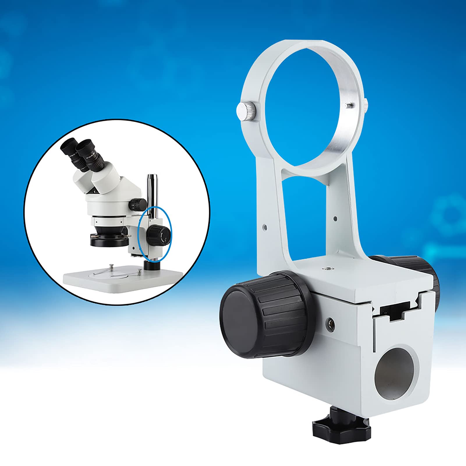 Keenso Soporte de Microscopio Estéreo para Enfoque, Soporte Duradero y Estable para Lentes Microscópicos, Enfoques Que Cambian Discrecionalmente, Adecuado para Laboratorio e Investigación, Material