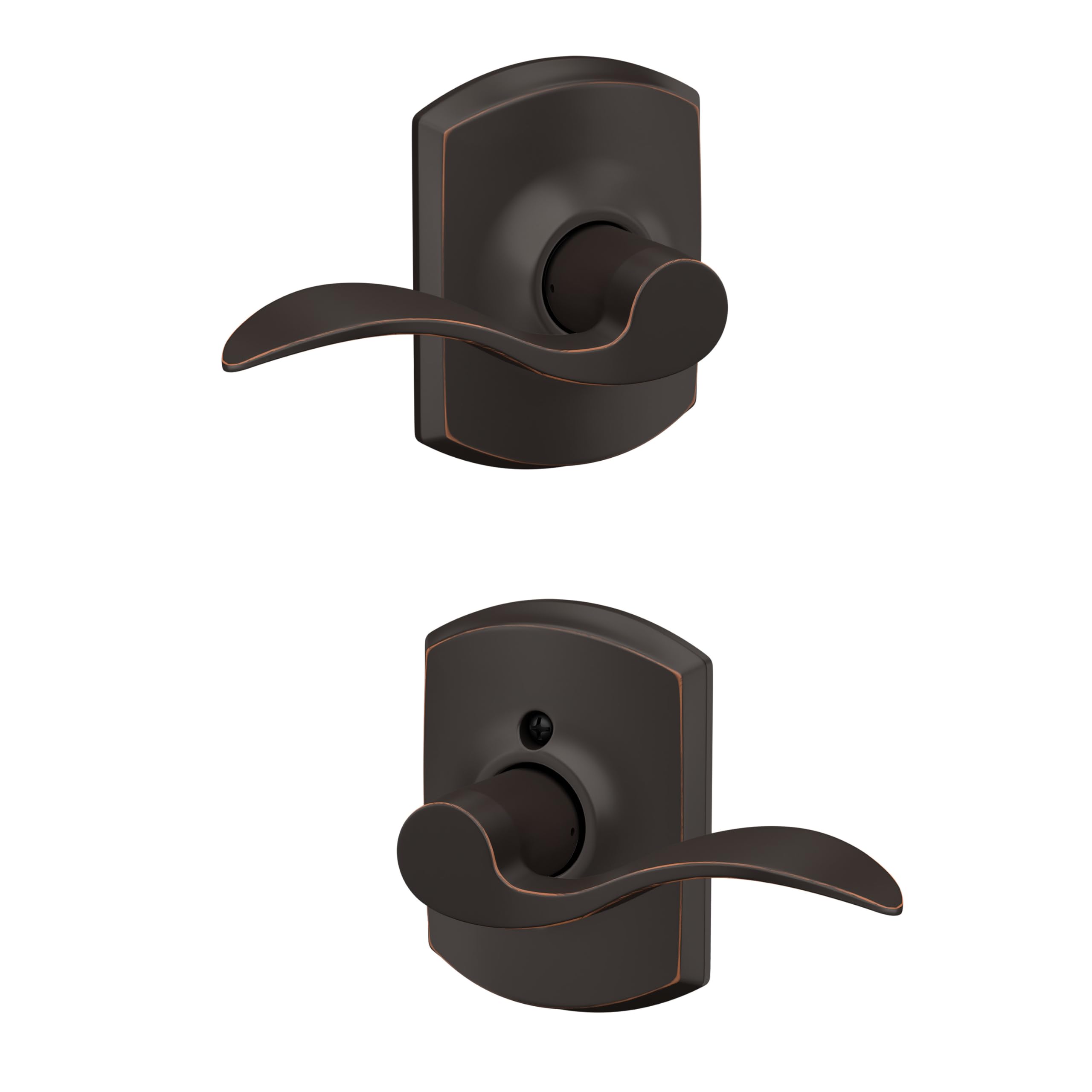 Schlage Accent Hall/Closet Passage Door Handle, Reversible, Aged Bronze
