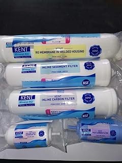 Ro Service kit for Kent. Original FRT 450 Sediment Filter, Carbon Filter,High Flow Membrane, U.F with Alkline Filter + Post Carbon to Convert Hard Water to Soft Drinking Water KH-45321