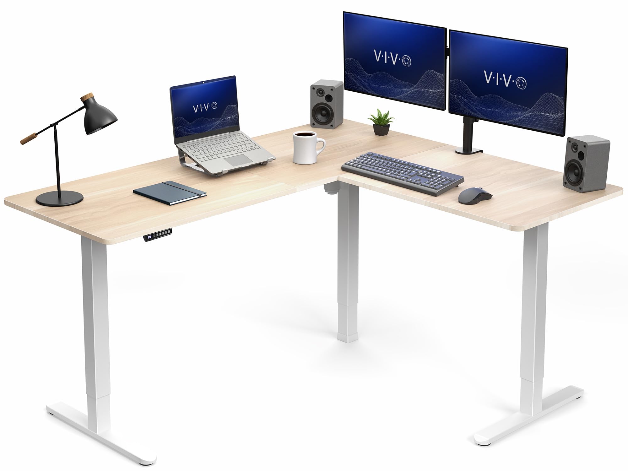 Amazon.com: VIVO Light Wood 63 x 55 in Corner Standing Desk, DESK