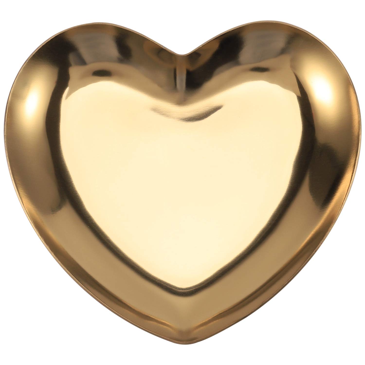 CTRLZS Heart Shaped Jewelry Serving Plate Metal Tray Storage Arrange Fruit Tray Home Gold