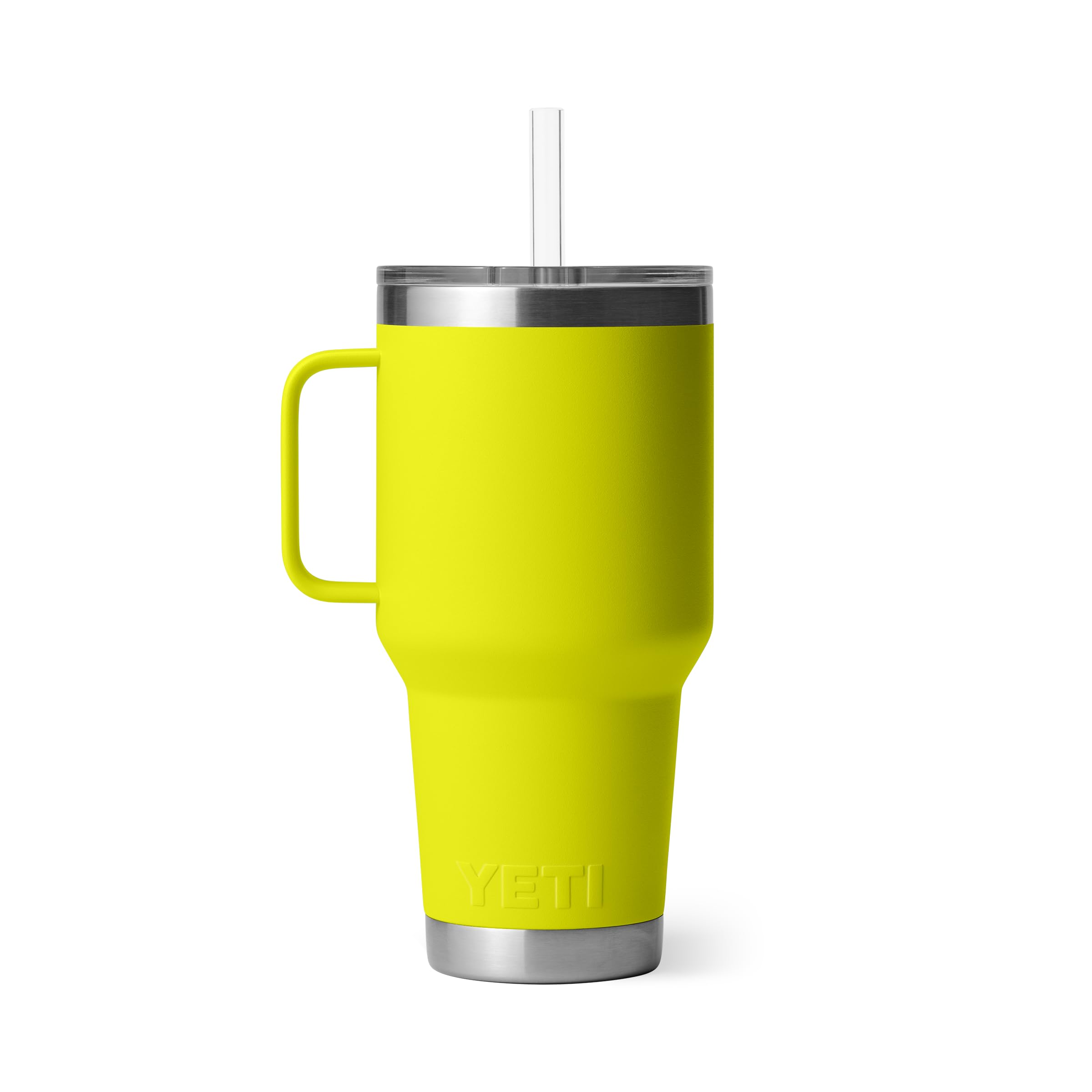 YETI Rambler Straw Mug, Stainless Steel Vacuum Insulated Mug with Stronghold Lid, Firefly Yellow, 35 oz (1 l) - Image 4