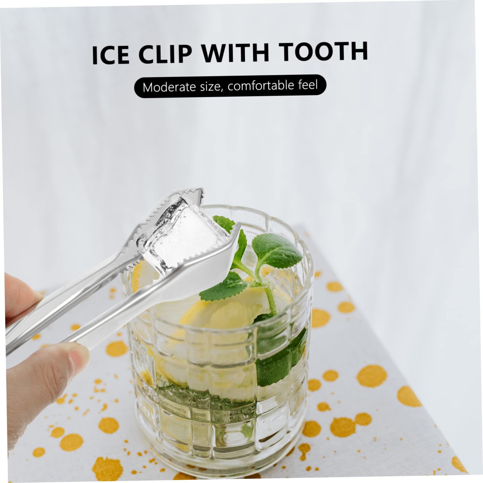 GRIRIW Stainless Steel Ice Clamp Mirror Surface Ice Clip Multifunctional for Bar