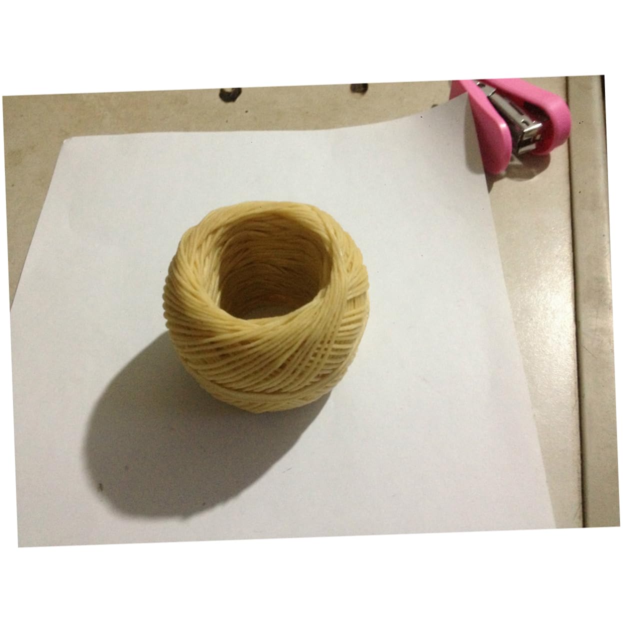 DOITOOL 1mm Diameter Beeswax Wick Twine 200ft Spool for Candle Making Pure Cotton Wicks
