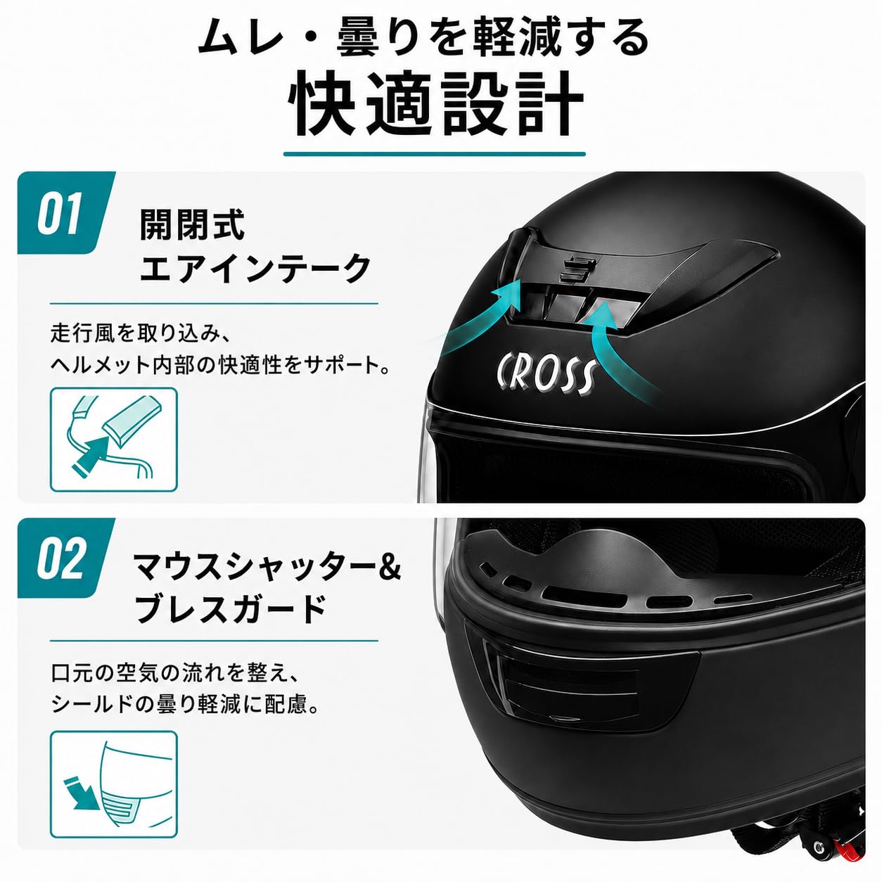 Amazon.co.jp: リード工業(LEAD) バイクヘルメット フルフェイス CROSS
