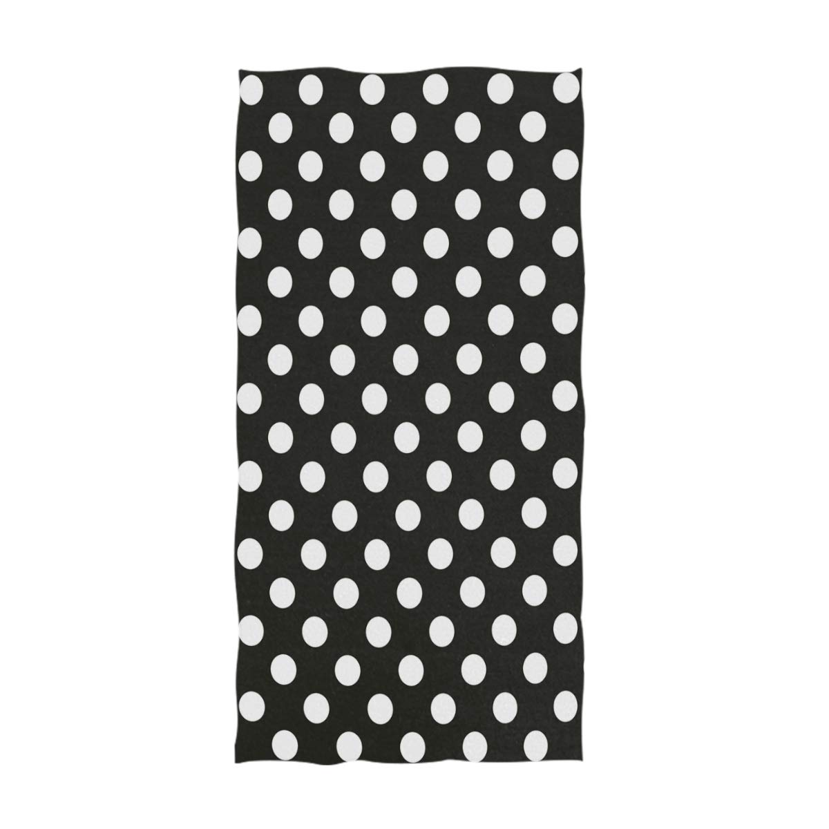Naanle Cute Polka Dot Pattern Soft Absorbent Guest Hand Towels for Bathroom, Hotel, Gym and Spa (16 x 30 Inches,Black White)
