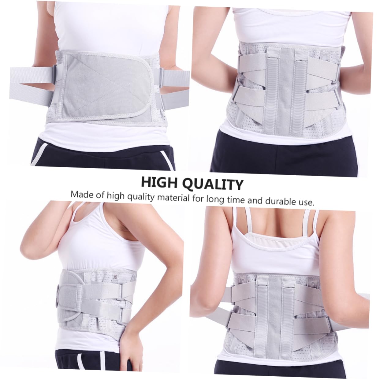 FOMIYES Support Breathable Waist Supporter Waist Support Waist Support for Unisex Lumbar Support Back Brace Back Brace for Lumbar Brace Strap Steel Plate Strap, Grey