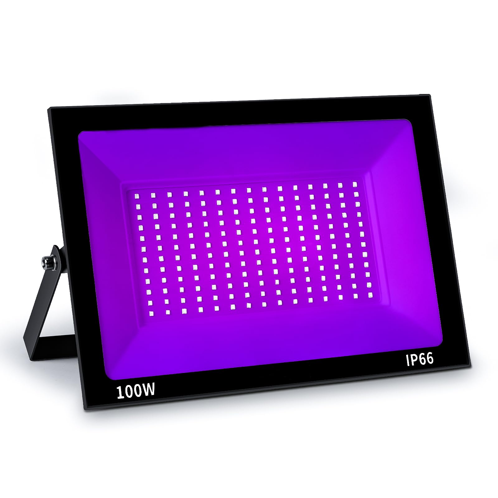 Foco de Luz Negra 100W con 180 LED, Lámpara UV de Aleación de Aluminio, Longitud de Onda 385-400NM, Proyector UV Impermeable IP66 para Efectos Especiales, Seguridad y Fiestas