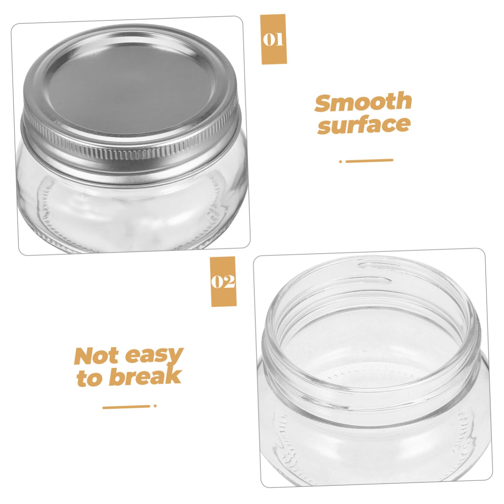 Alipis 6 Kleiner Gläser aus Glas mit Deckel 150ml Wiederverwendbar Tragbar Vorratsdosen für Küche für Tee und Marmelade