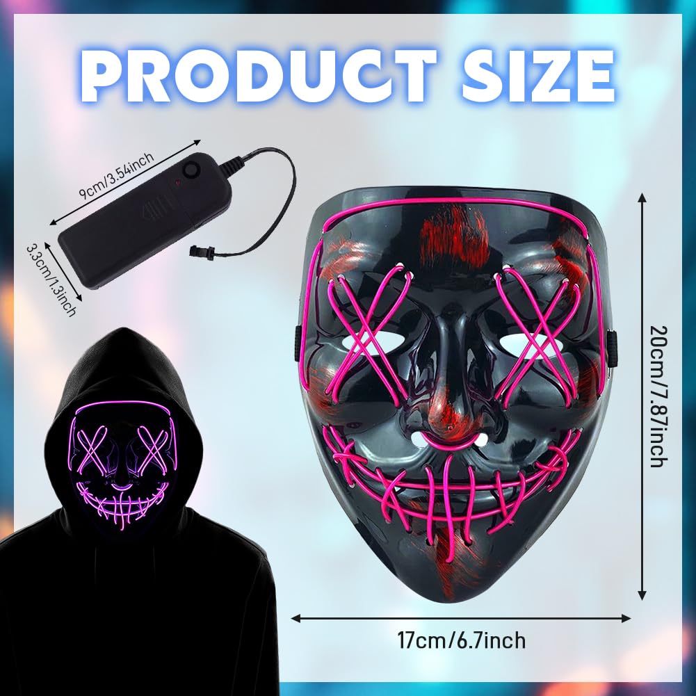 Halloween Masks, Horror Smiles LED Mask, Anonymous Neon Mask - Image 2