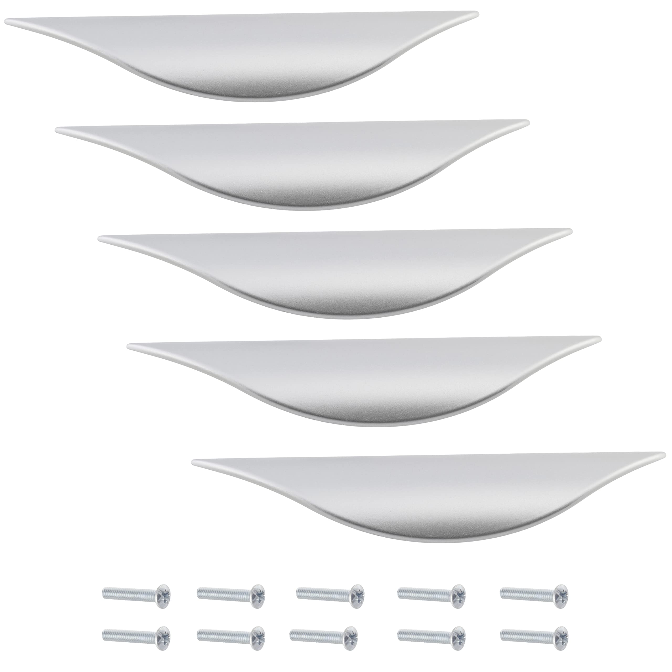 Tiradores de 96mm en plata mate para renovar los armarios y cajones de tu cocina