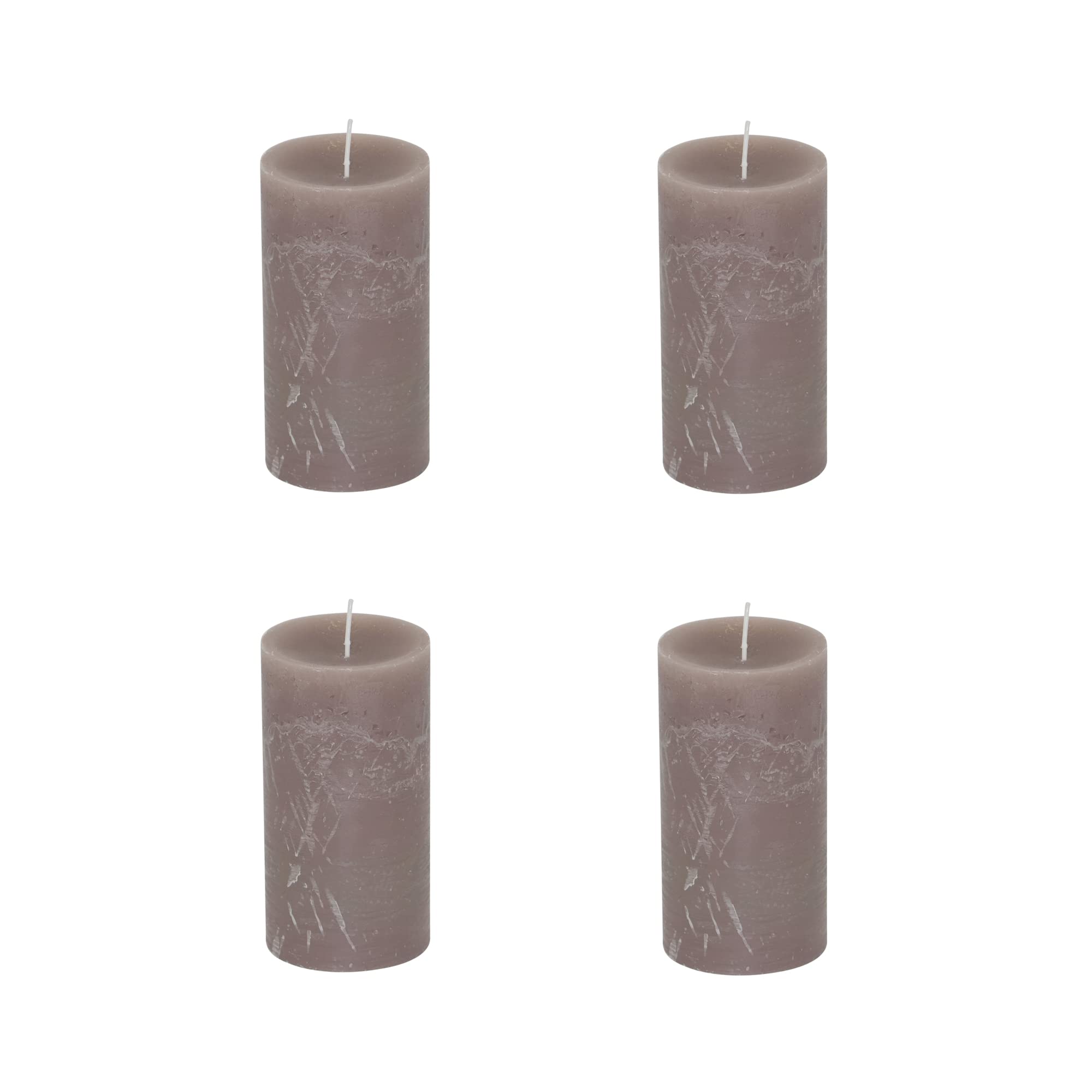 Juego de 4 Velas Rústicas, Velas de Cisterna, Velas de Adviento, Vela Navideña, Cirios sin Hollín, Duración de la Combustión: 60 Horas, Muchos Colores, 7 x 13 cm (Grima)