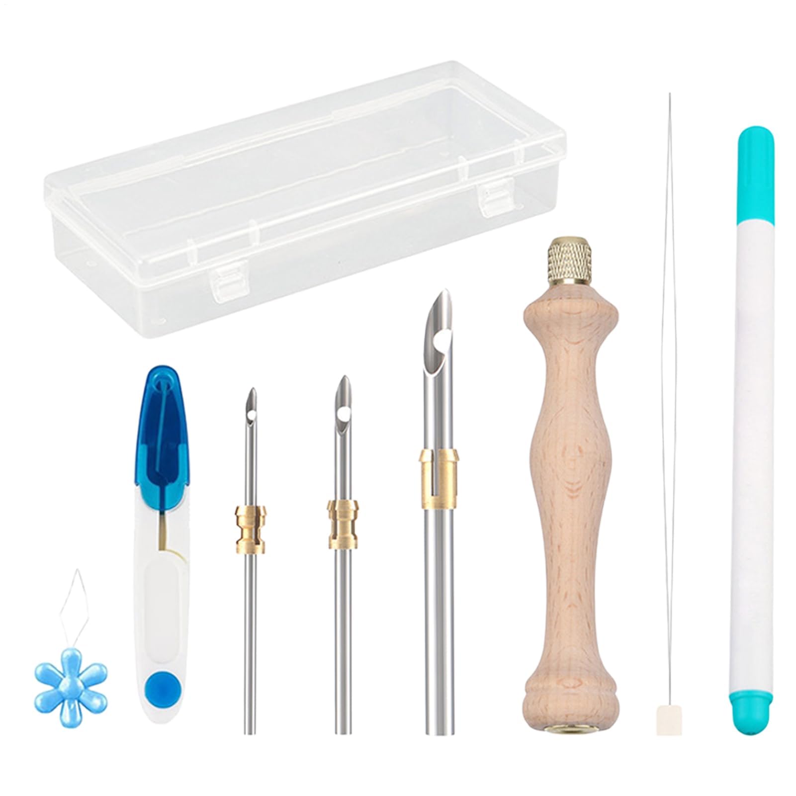 Punch Needle Tool, Punch Needle Kit – Nadelstanz-Set mit Einfädler – Aufbewahrungsbox für Stickereien für Erwachsene und Kinder, enthalten in Osterbastelprojekten