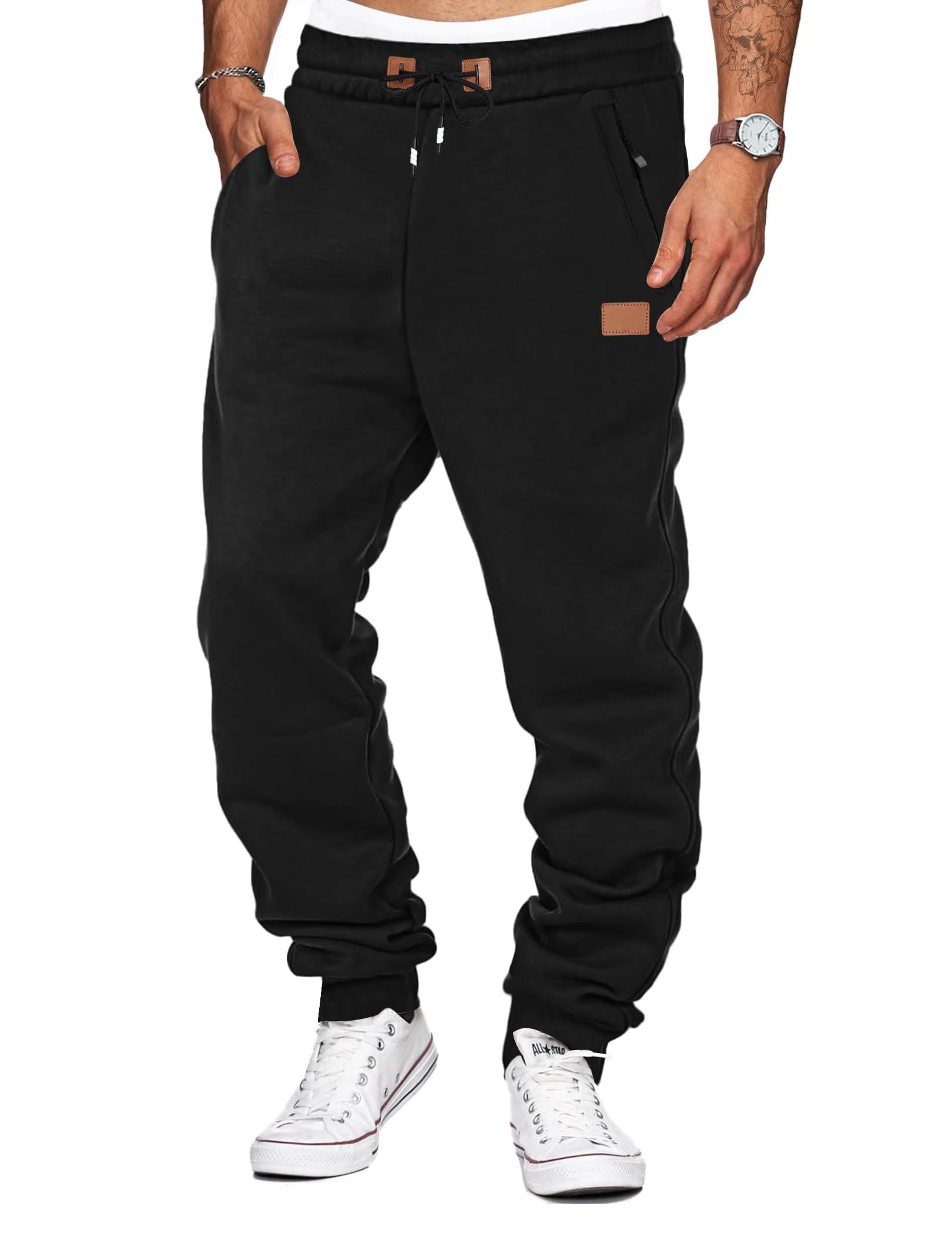 TARAINYA Jogginghose Herren Zipper Baumwolle Sweatpants Jogginghosen Jogger Trainingshose mit Taschen