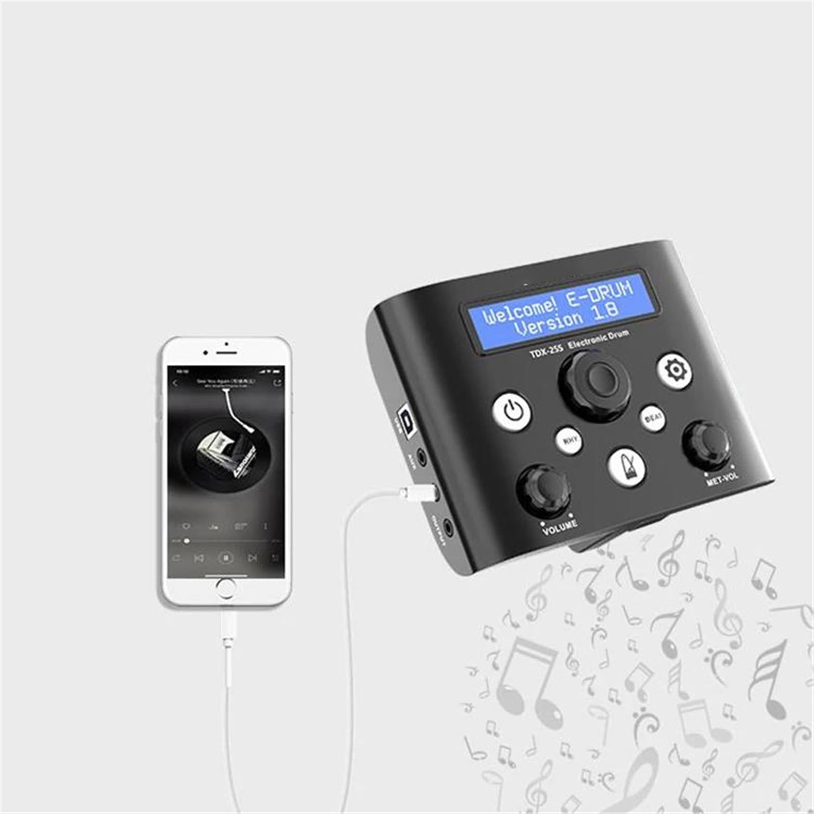 Bon Tambour Électronique Professionnel Portable En Silicone Électrique Batterie électronique professionnelle