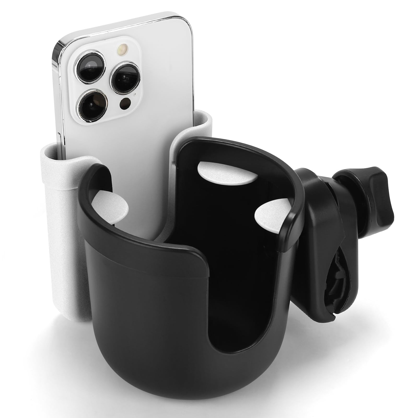 Accmor Wheelchair Cup Holder with Phone Holder, ﻿Universal 360° Rotatable Walker Cup Holder Rollator Scooter Accessory
