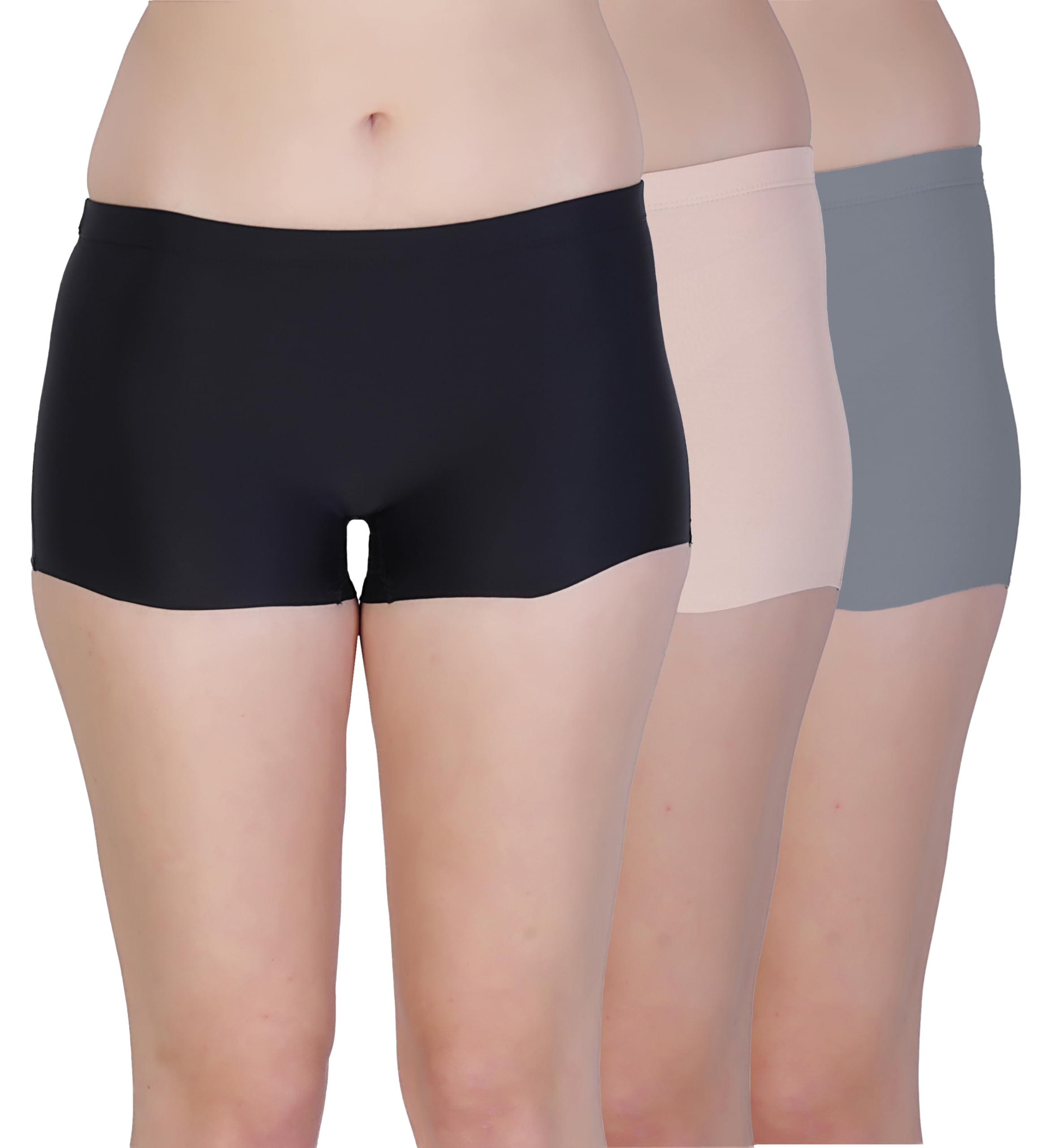 curvy fashion Women's Boy Short Seamless Panty Combo 3 Pcs-picture-17