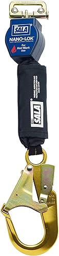 Miniatura 3 de 3M DBI-SALA Nano-Lok Hot Work, 3101495 6 pies con conector de una sola pierna y mosquetón de ojo cautivo de aluminio, azul/negro