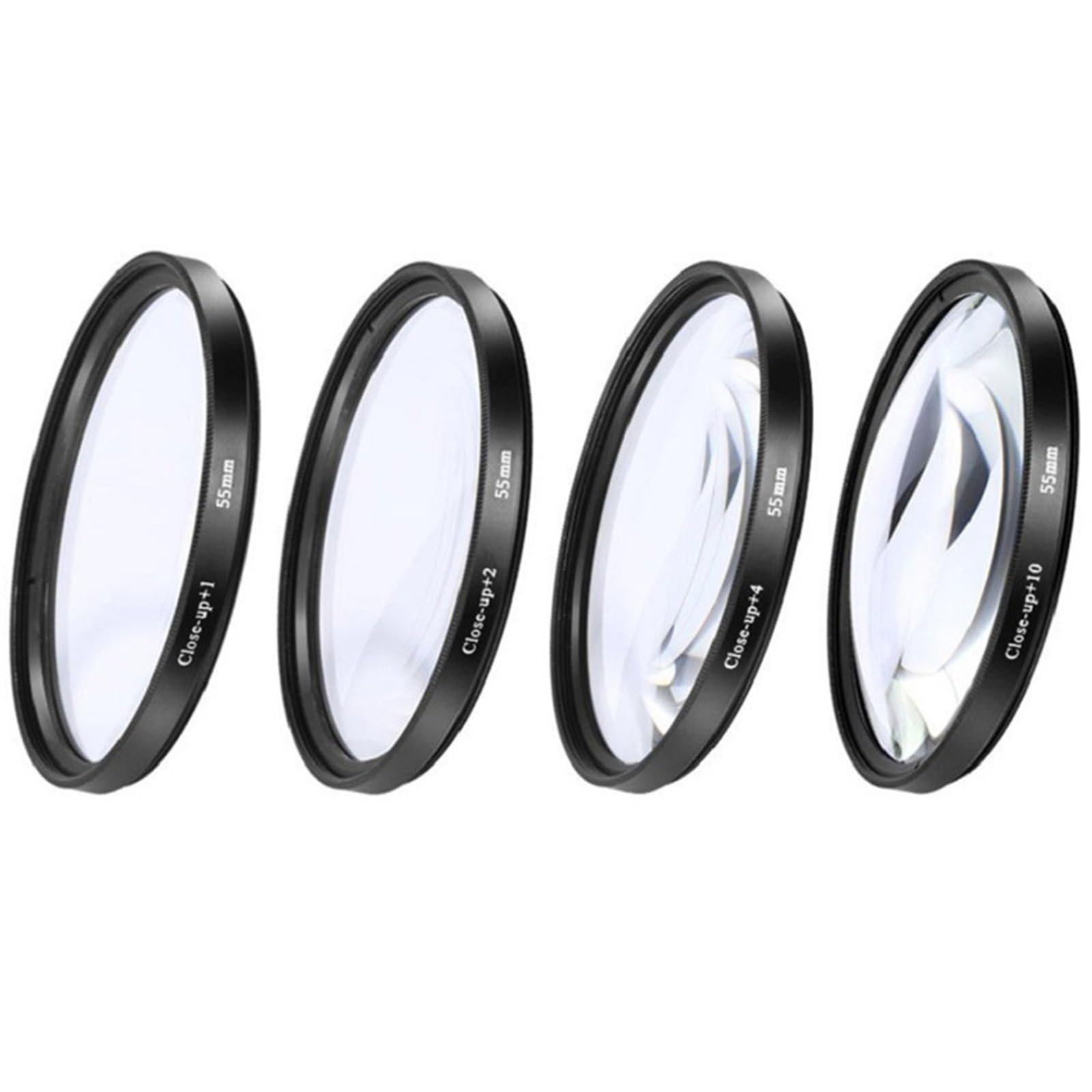 Nahlinse +1 + 2 + 4 + 10 Dioptrien, vierteiliges Set, Makroobjektiv-Fokussierfilter, mit Nylontasche, Fotozubehör(82mm)