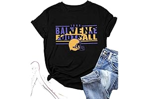 Vintage Football T Shirt Women Season Casual Short Sleeve Tops