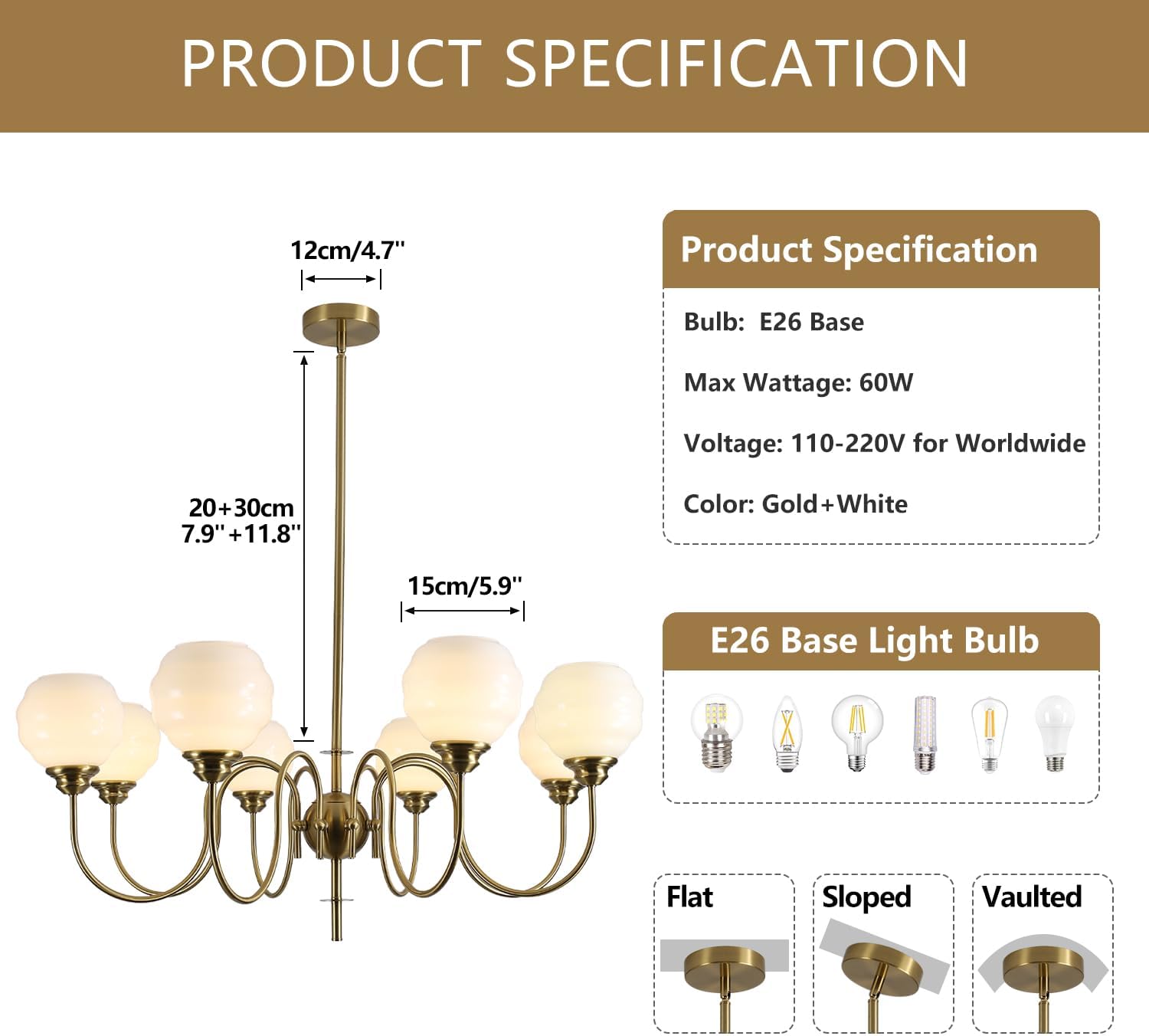 8 Light Brass Sputnik Chandelier Mid Century Modern Globe Chandelier Ceiling Light Fixture Gold Glass Pendant Lights Kitchen Island Nordic Milk Glass Chandelier Dining Room Lights