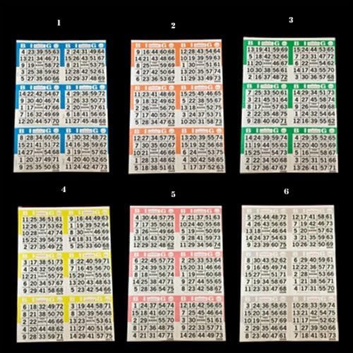 SmallToys Bingo Paper Game Cards - 6 Cards - 6 Sheets - 125 Books - 8 Inch by 12 Inch Size Disposable Sheet - Made in USA