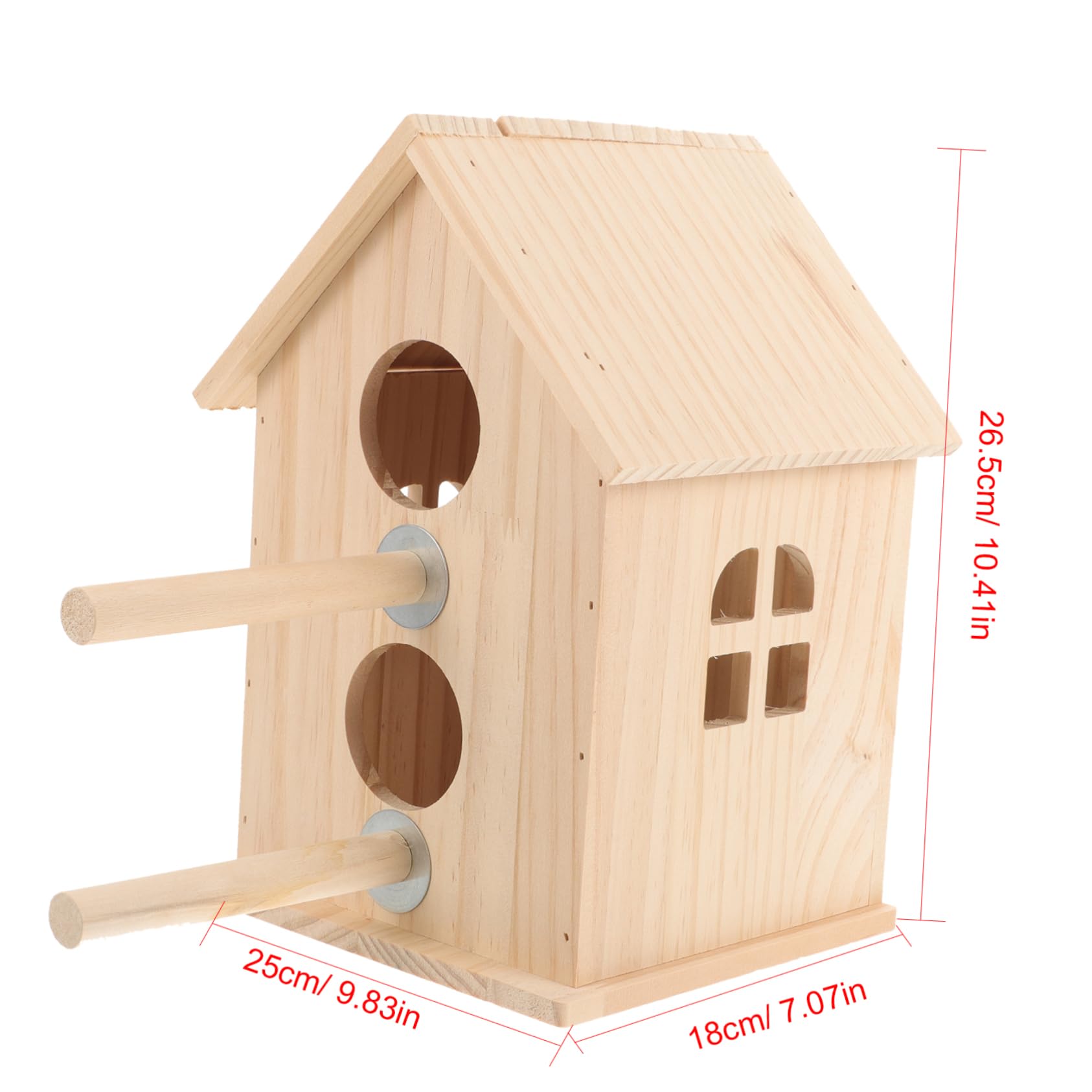 Yardwe Caja Nido de Madera para Pájaros, Nido de Cría, Caqui | Forma Circular Hueca, para Aves y Crías, Decoración Exterior, Aspecto Delicado