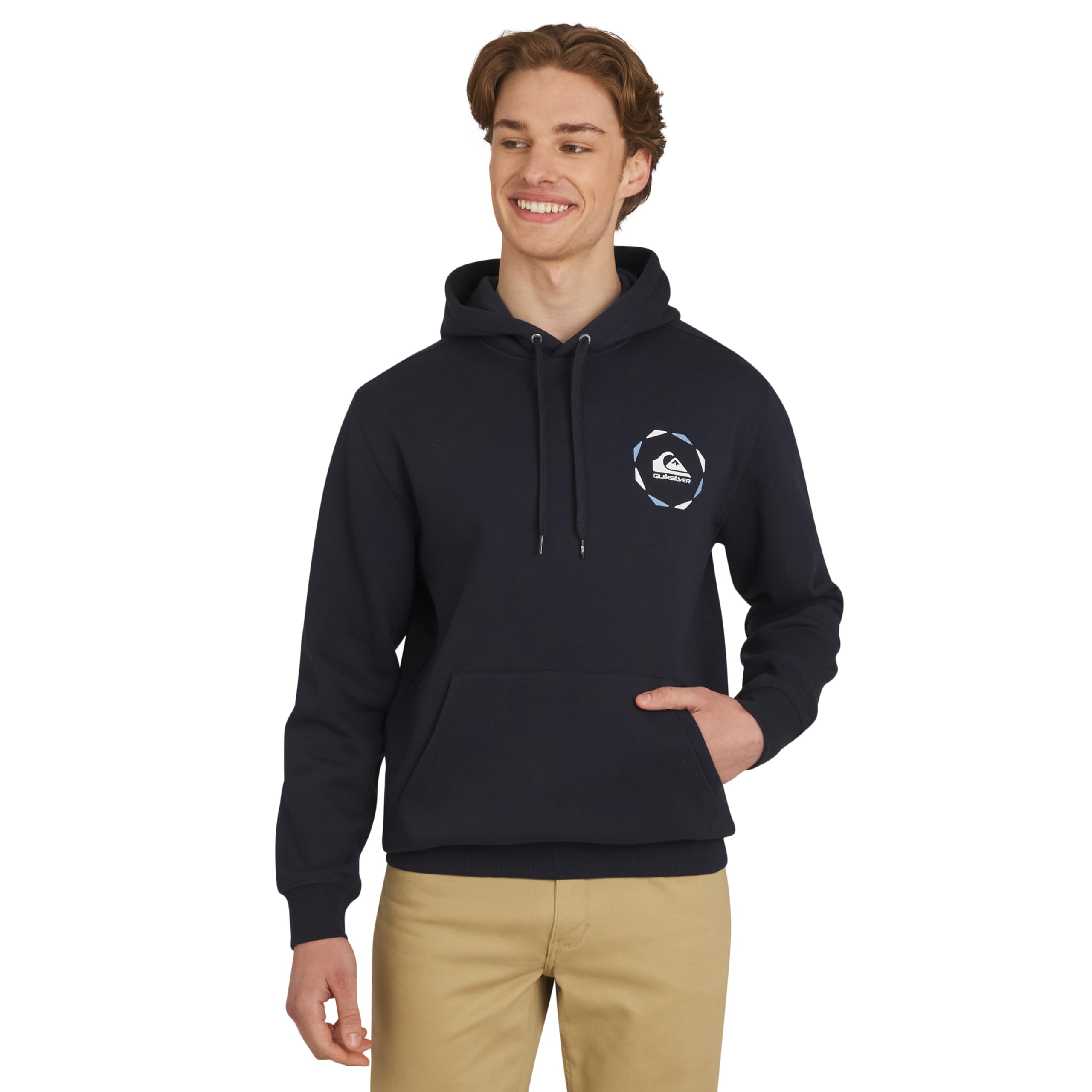 Quiksilver Men's Regular Fit Super Soft Fleece Midweight Pullover Hooded Sweatshirt (S-XXL), Navy, S