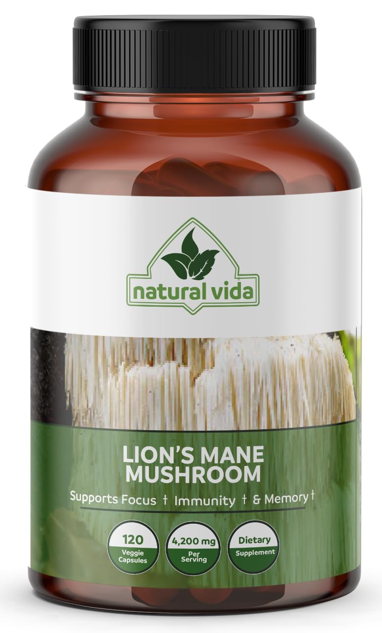 Lion's Mane Mushroom Extract - 120 Vegetarian Capsules - 4,200mg - Non-GMO Supplement