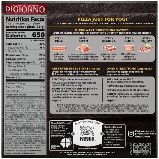 DiGiorno, Small Cheese Stuffed Crust, Four Cheese, 8.5 oz. (12 count)