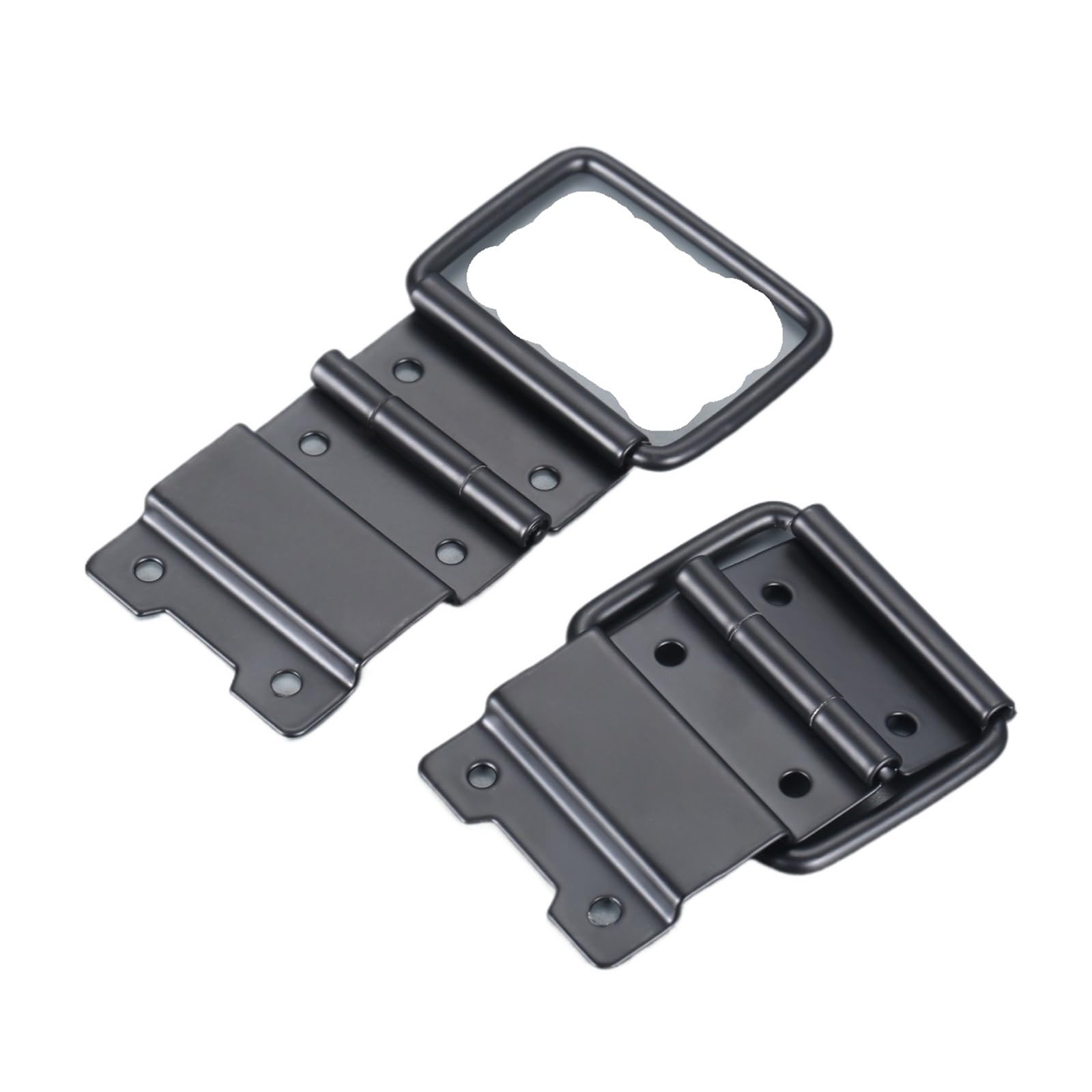 HKVTVCYPYA 10pcs Silver/Black 60 * 35mm 6 Holes Support Hinge W/Ring Metal Flight Case Toolbox for Suitcase Luggage Air Box(Black)
