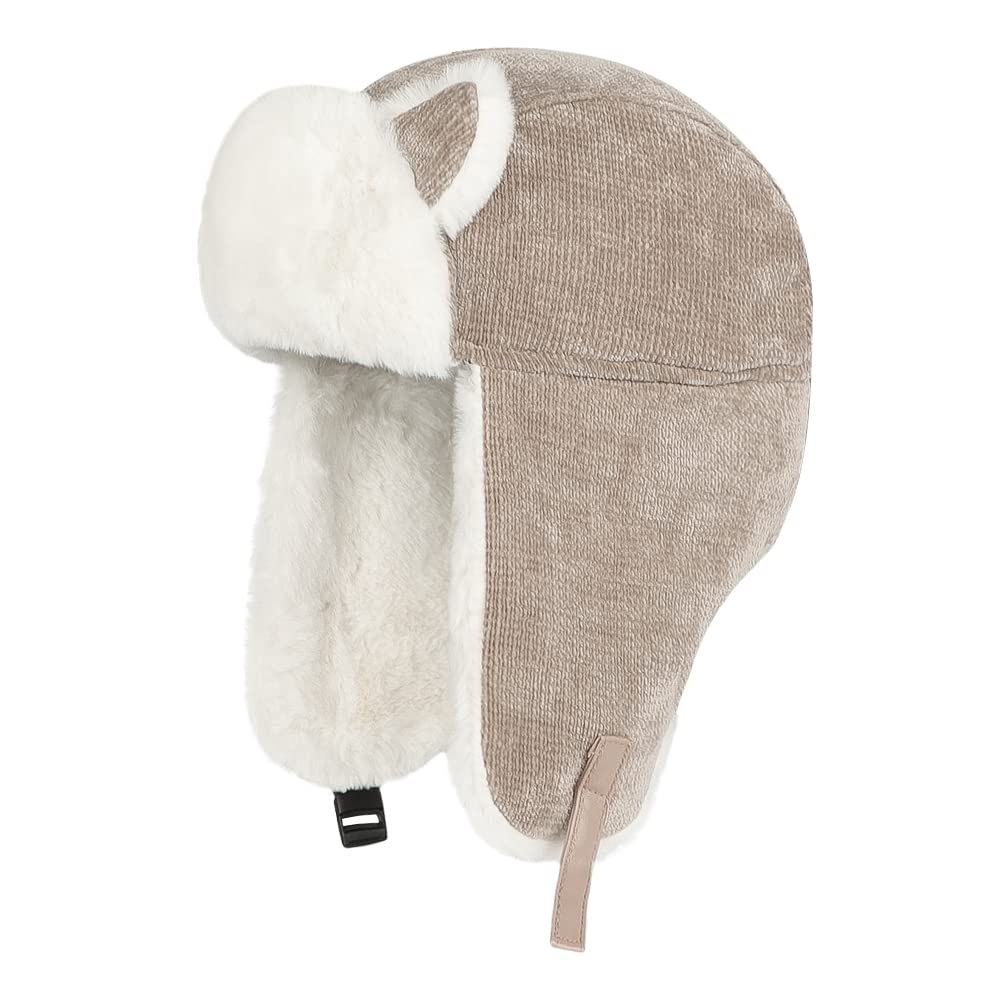 ITODA Enfants Chapka Chapeau d'hiver avec Oreillette Protéger Oreilles Bonnet d'aviateur Russe en Velours Casquette Épais Thermique Chapeau de Ski Extérieur pour Filles et Garçons 6-14 Ans