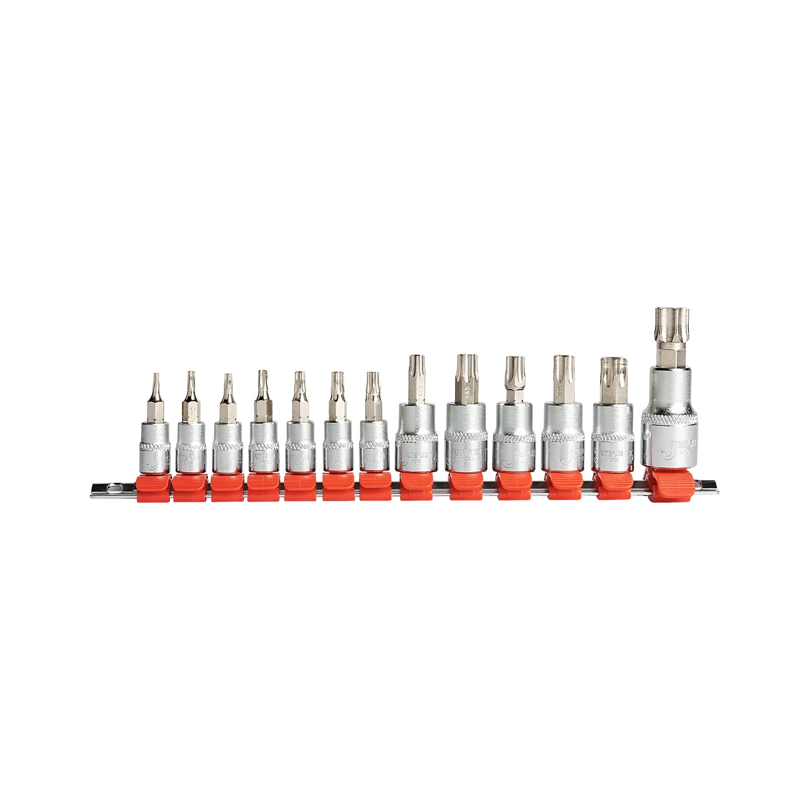Jetech Torx-Bit-Set 13-teilig, T8 Bis T60 – Cr-V Stahl, Hitzebehandelt, Mit Halterung