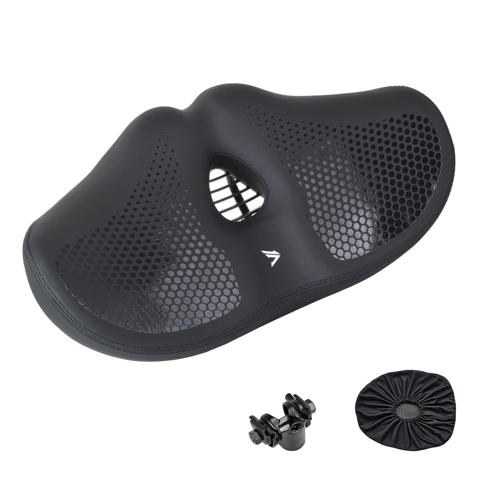 BRGD Negro Sillín de Bicicleta de Gran Tamaño, Asiento de Bicicleta Acolchado con Funda Protectora para Bicicletas de Montaña, Urbanas, Eléctricas y Estáticas