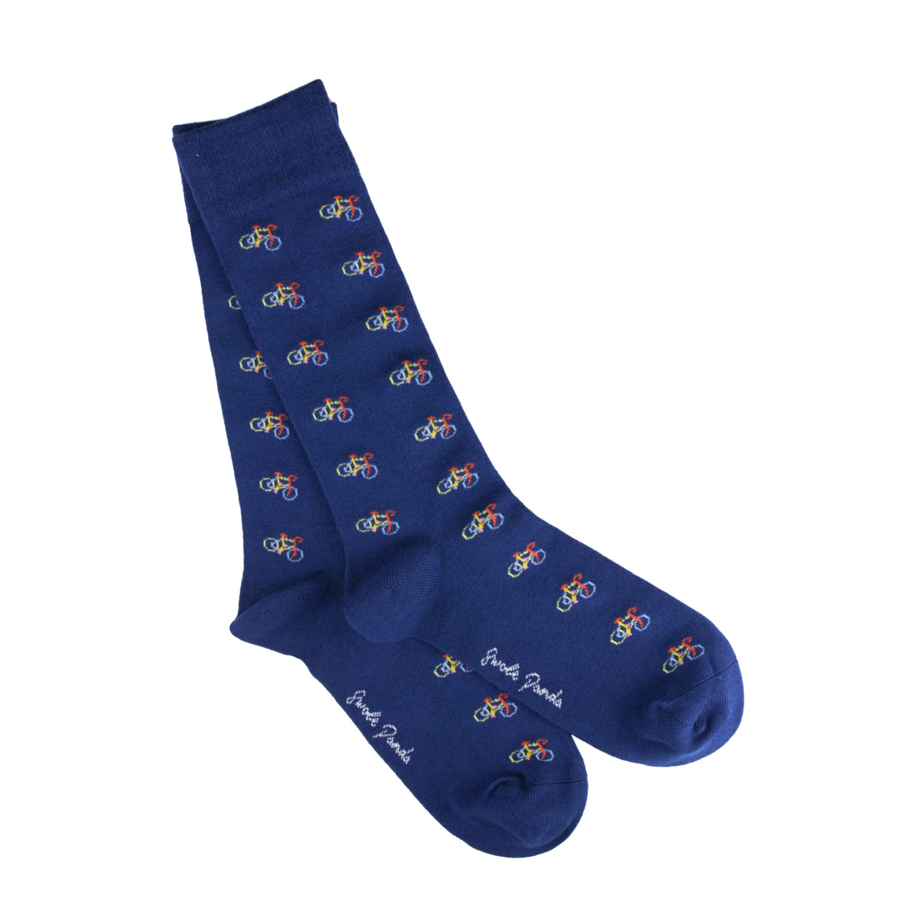 Swole Panda Bamboo Socks UK7-11 - Blue Bicycle Mens Socks