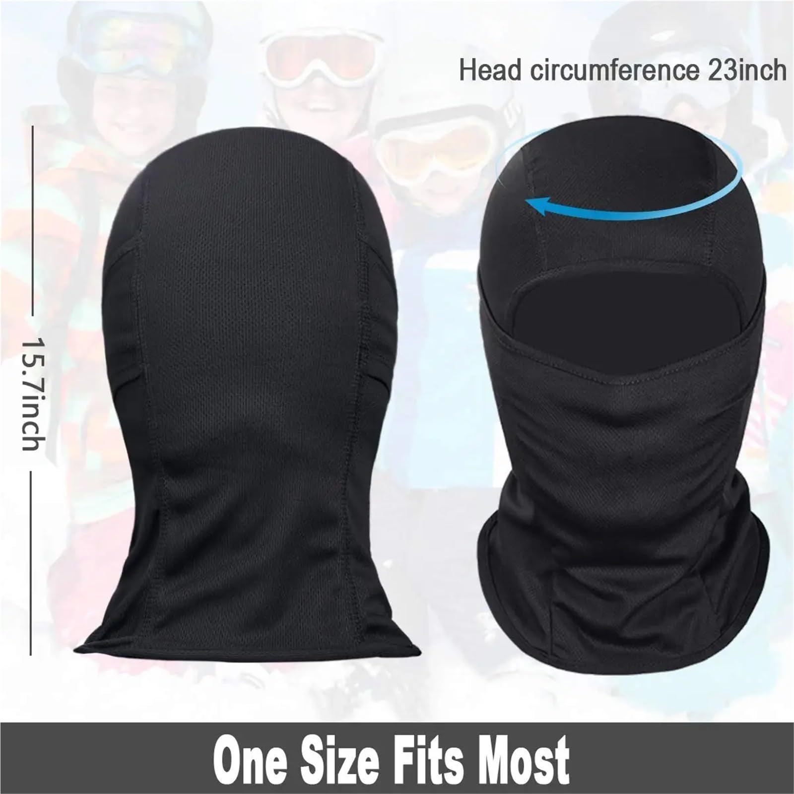 Pasamontañas 2 uds pasamontañas máscara de esquí Cubierta de Cara Completa for Hombres y Mujeres máscara de Cara Completa Transpirable for Esquiar Deportes al Aire Libre