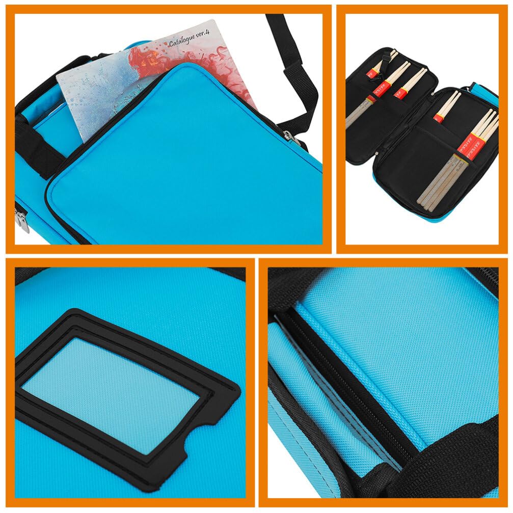 FOMIYES Custodia per Bacchette Batteria Oxford Blu Design Ergonomico e Cuciture Rifinite, Dotata di Tracolla e Manici per Uso Portatile Musicale
