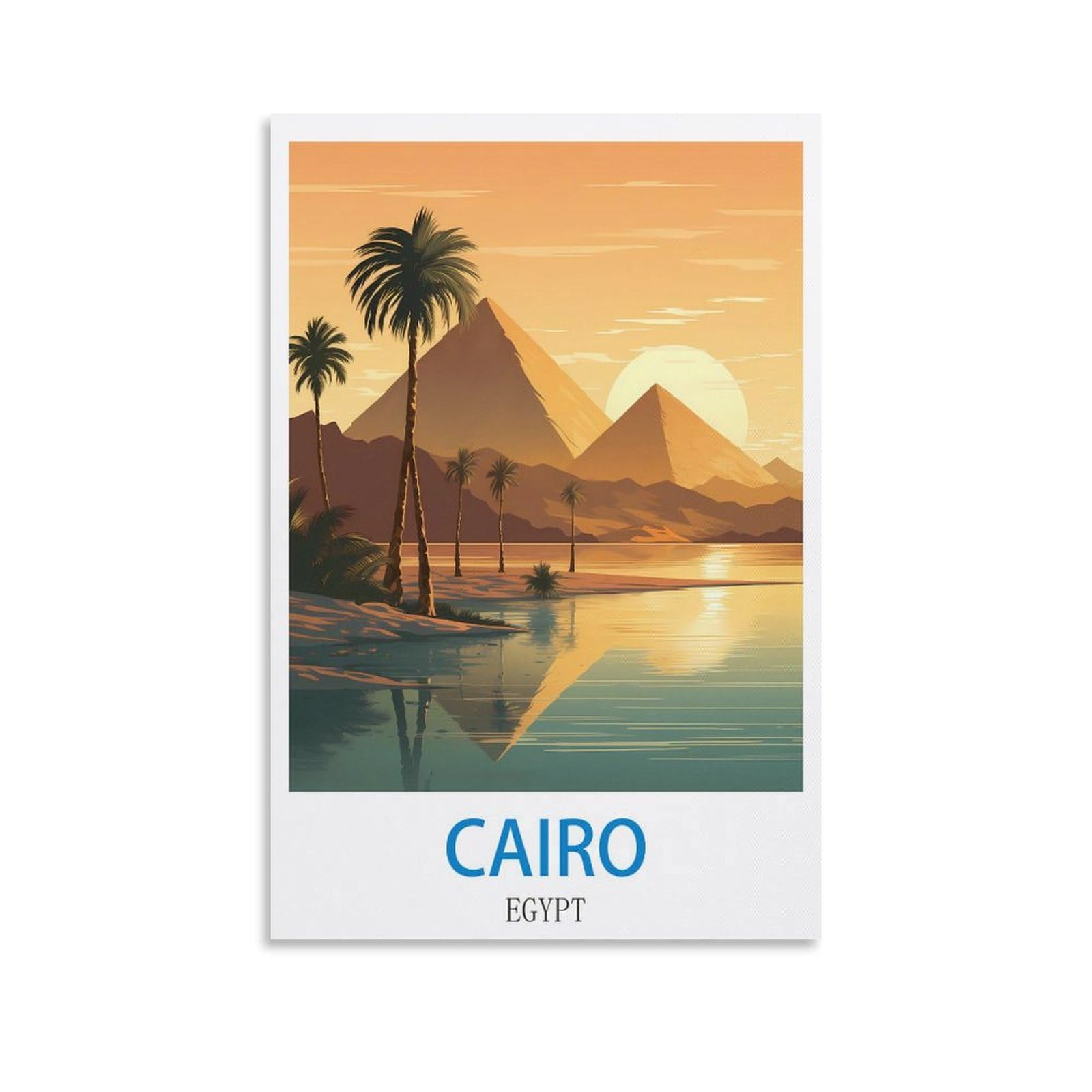 Fzyuen Unframe-Style Cairo Egypt Vintage Travel Poster 08X12inch(20X30cm) Canvas Wall Art Prints For Wall Decor Room Decor Bedroom Decor