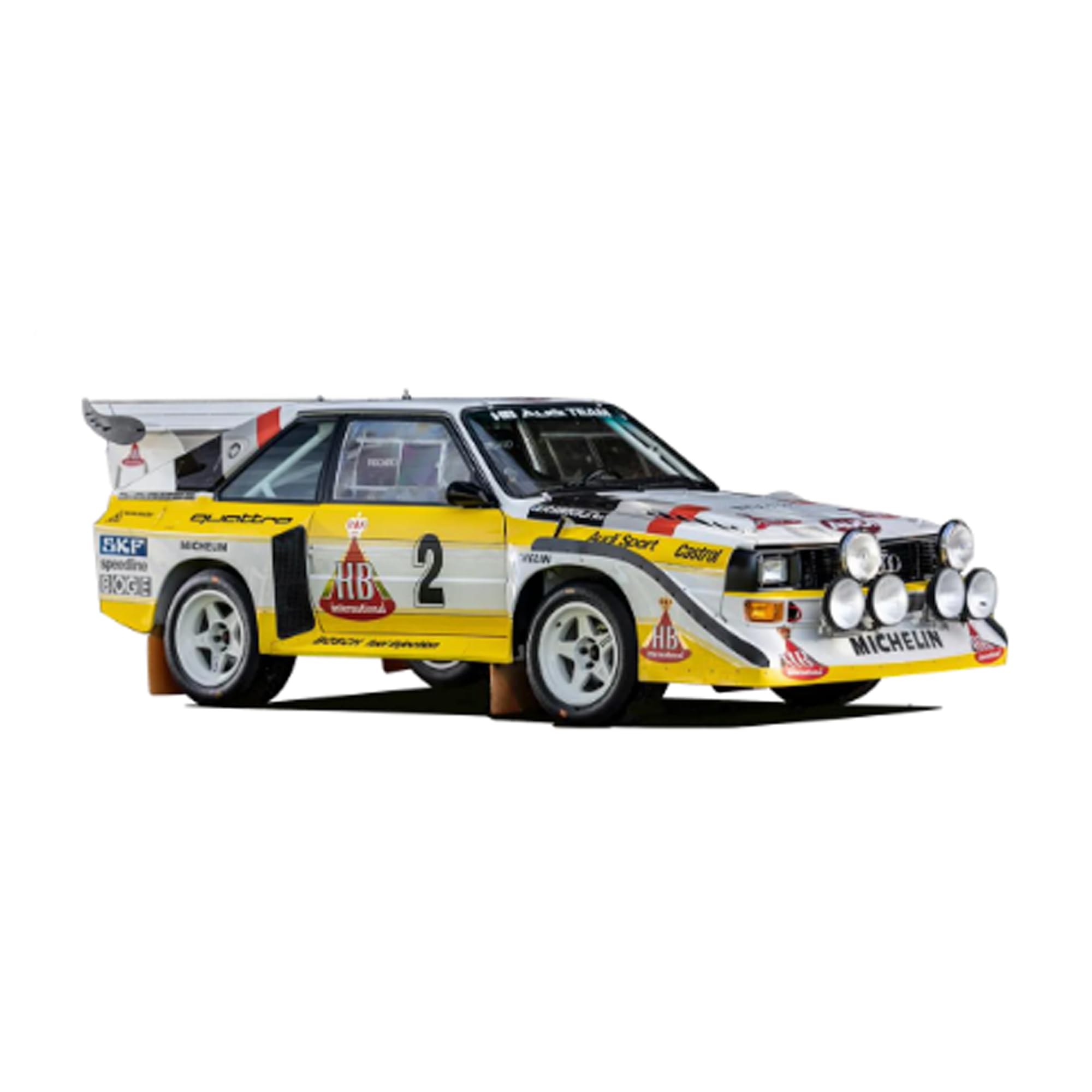 Bburago 1:24 Scale Audi Sport Quattro S1 E2 Group B Rally 1985 – HB #2 | Official Audi Licensed Die-Cast Model | Legendary WRC Rally Car Replica | Motorsport Collector's Model