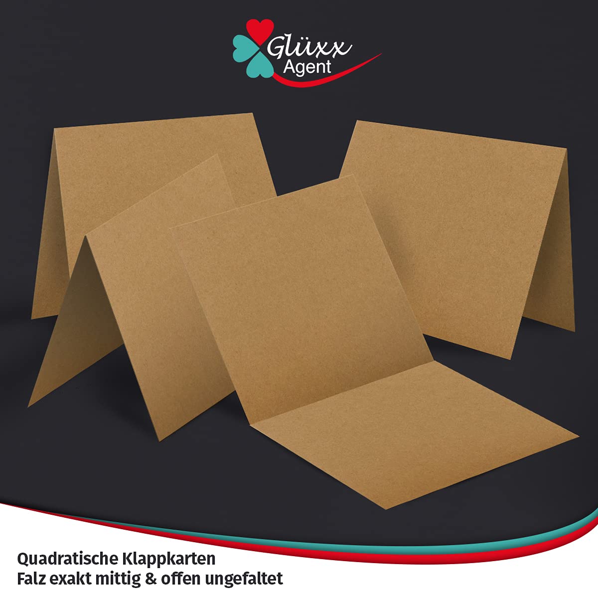 200 Umschläge + Klappkarten Quadratisch - Kartenset aus Kraftpapier Selbstgestalten - Blanko Faltkarten 220 g/m² 13,5 x 13,5 cm - Natur Briefumschläge 90 g/m² 14 x 14 cm