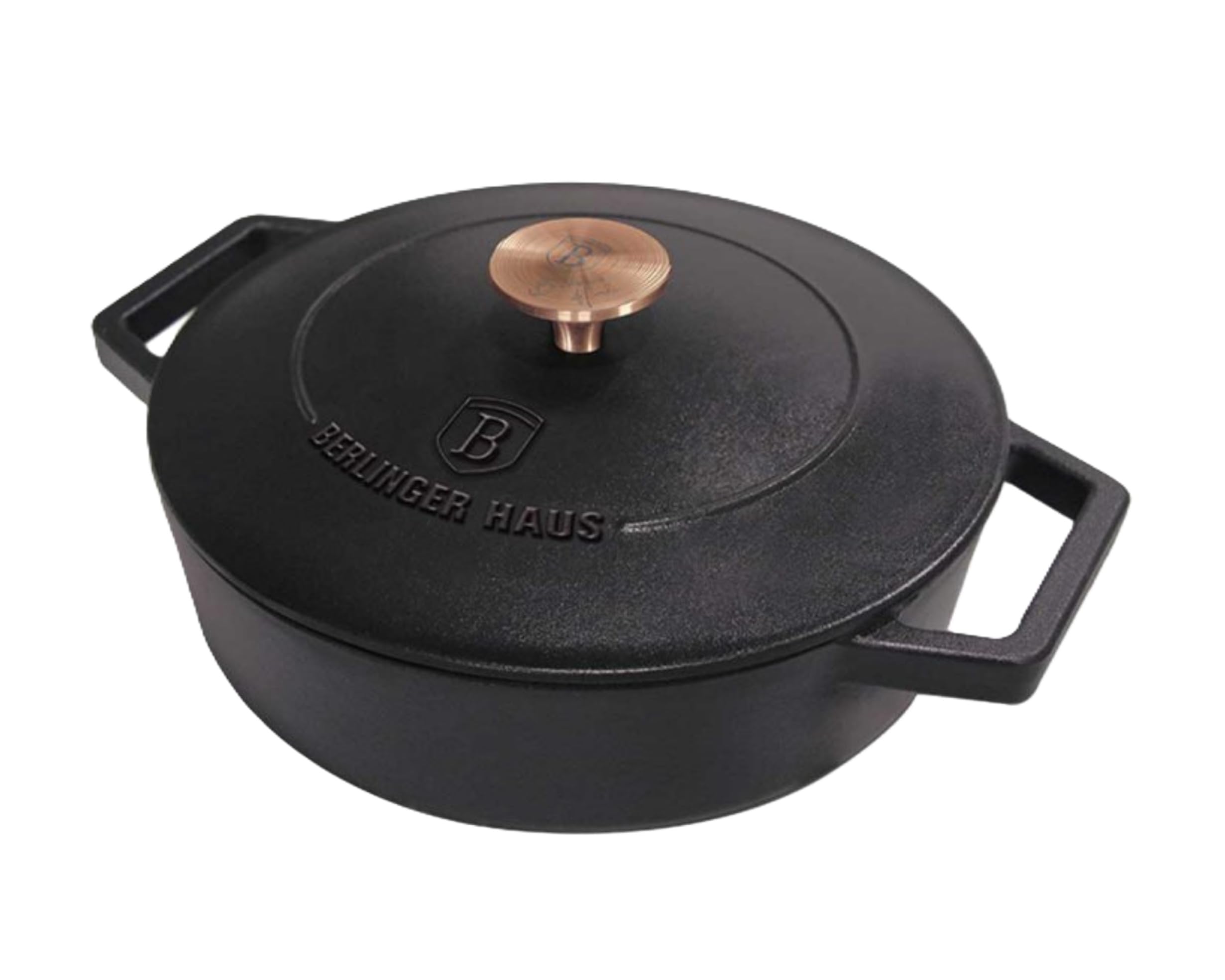 Berlinger Haus Black Royal Collection Owalny naczynie do pieczenia, 30 cm, żeliwne, BH/6494 czarny/różowe złoto, stal nierdzewna 18/8