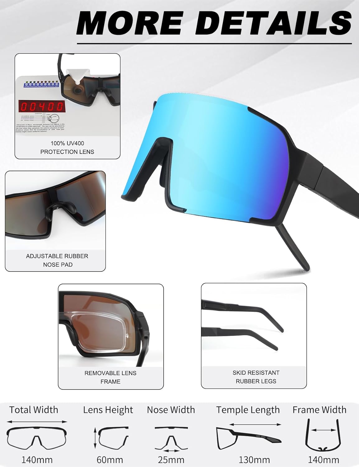 BangLong Cycling Sunglasses for Men Women, UV400 Protection Sports Sun Glasses for Baseball Running Bike Cycling Driving - Image 4