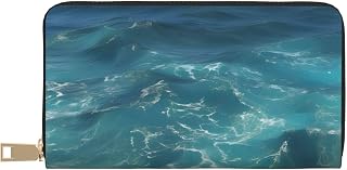 The Deep Ocean Leather Wallet, Unisex Long Wallet, Business Zipper, Multiple Card Slots, Large Capacity, Fashion, Casual, Wallet