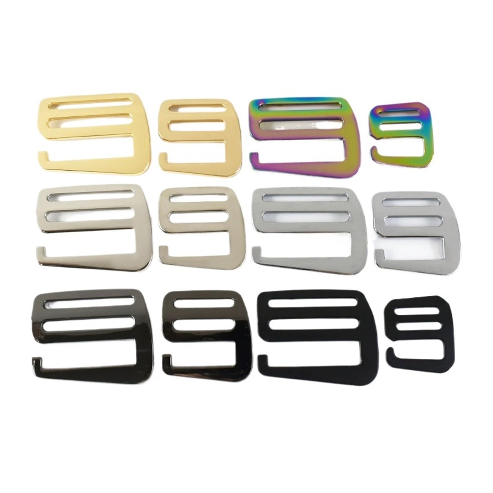 2/5/10 Pezzi 19/25/32/38 mm Fibbie in Metallo for Borsa Tracolla Ganci Cintura Tri-Glide Chiusura Web Anello regolatore Fai da Te Accessori in Pelle(Silver,25mm-10Pcs)