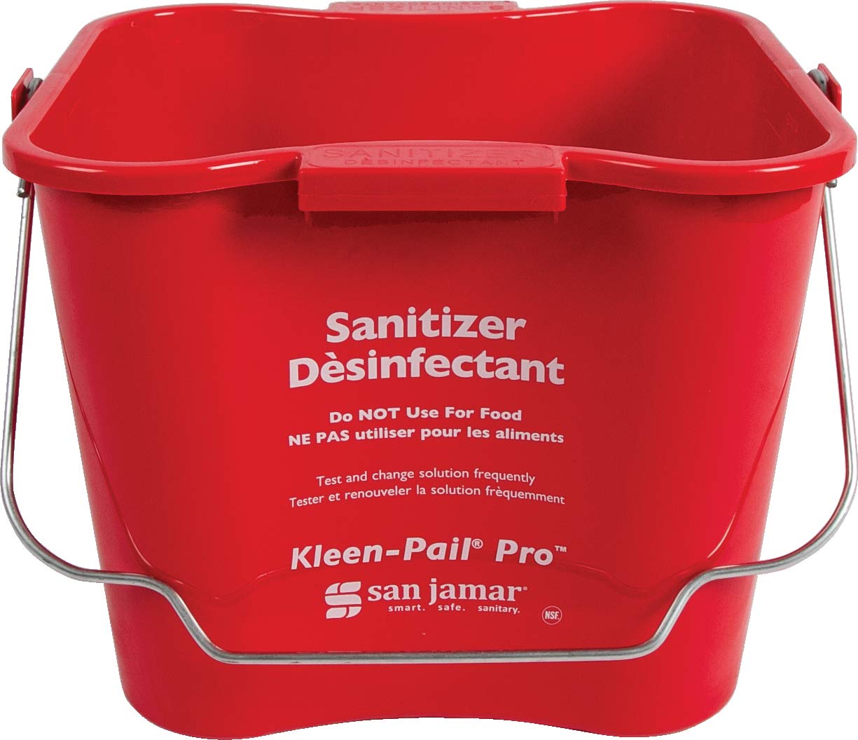 San Jamar KP256RD Kleen-Pail, Red, 8 Quart Capacity (Case of 12) (Pack of 12)