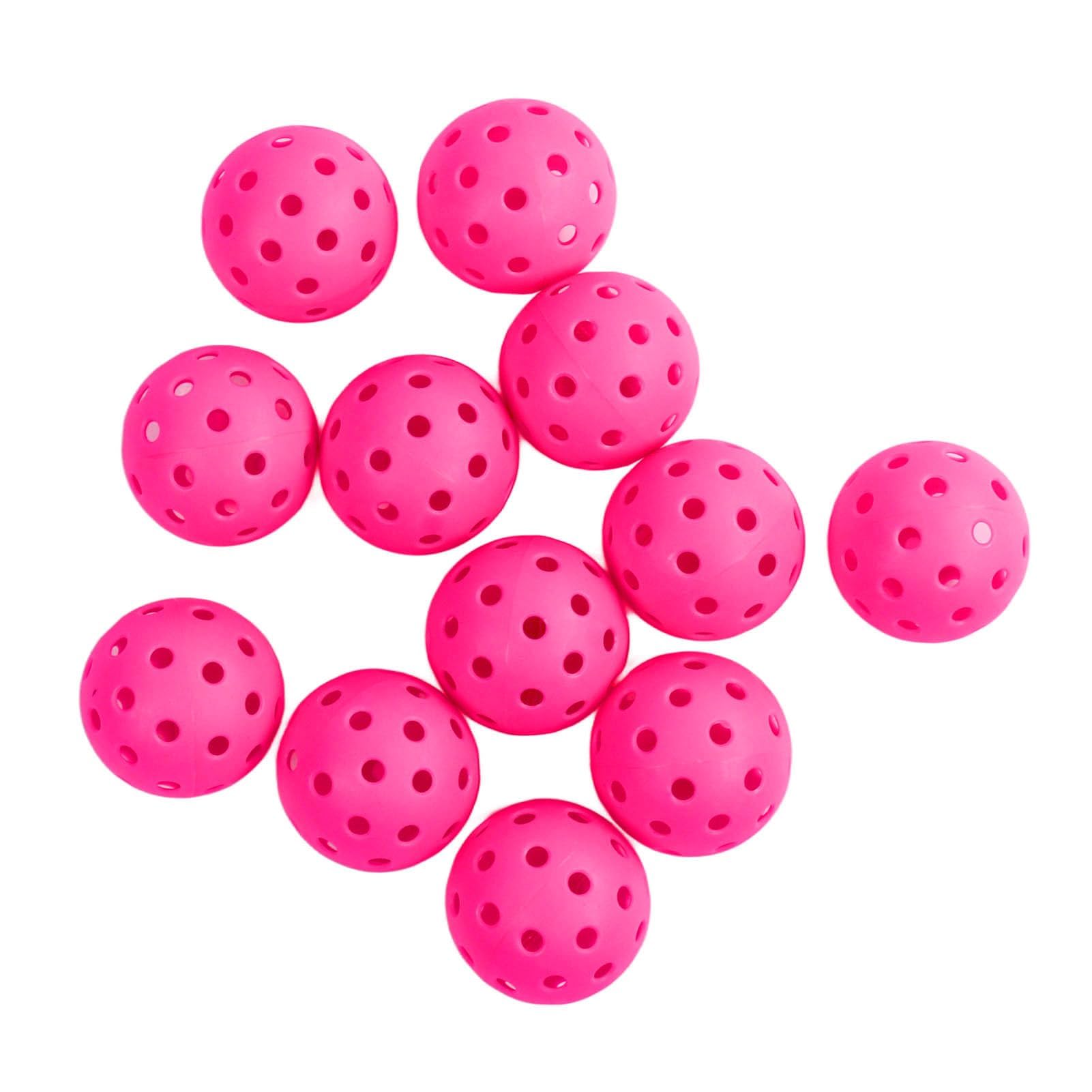 Balles Pickleball Haute Élasticité 40 Trous Lot de 12 PE pour Débutants Familles Entraînement Intérieur Extérieur