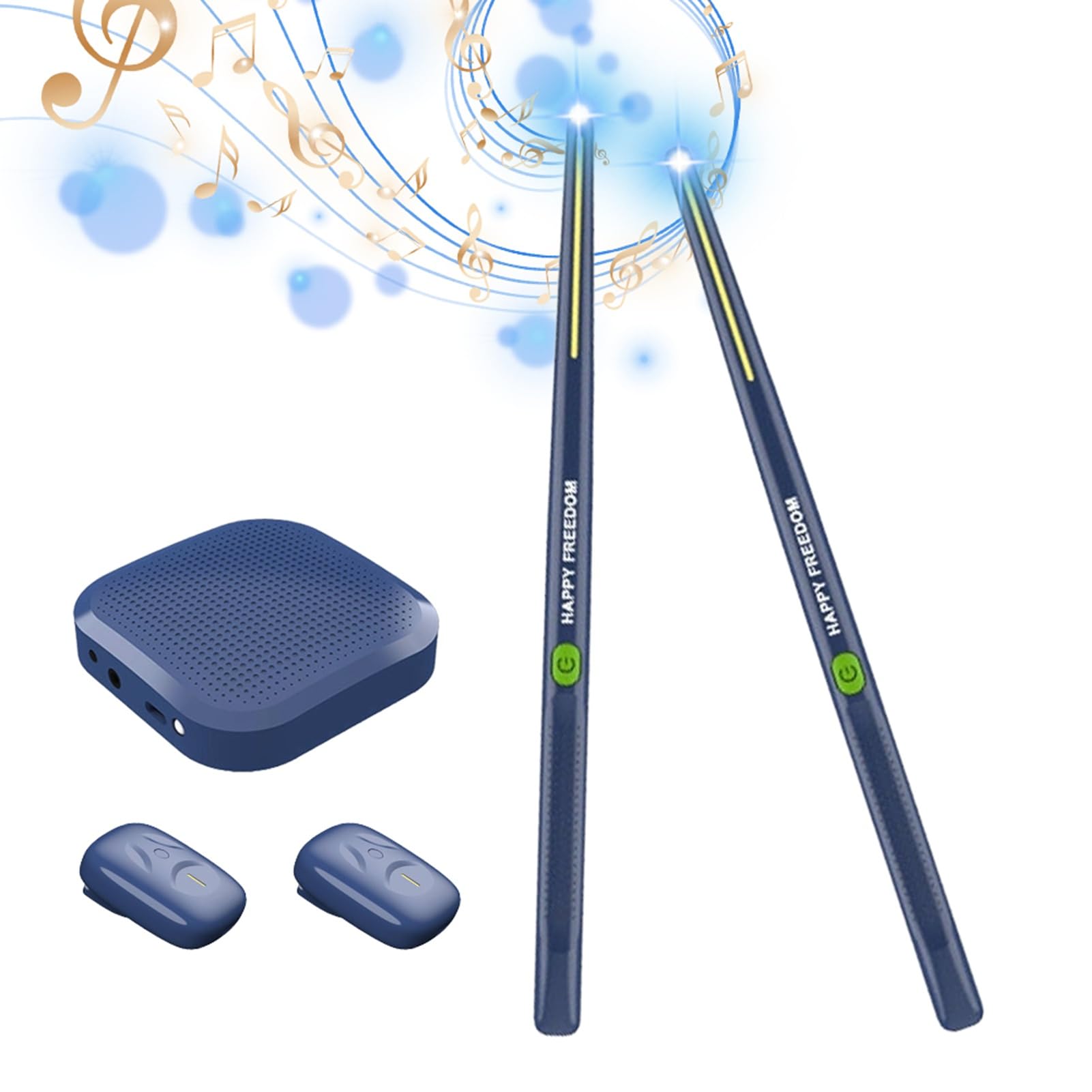 Set di Batteria Elettrica Professionale Intelligente a Basso Ritardo per Principianti e Batteristi Professionisti con connettività Versatile per Adulti e Bambini (Blu navy)
