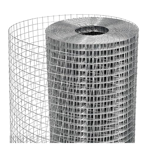Genérico Malla metálica de Acero Inoxidable de 1/2'' - Malla de Alambre soldada Duradera para cercas de Aves de Corral, gallineros, cercas de jardín y protección de Animales pequeños (0,5 x 1 m, 50 x
